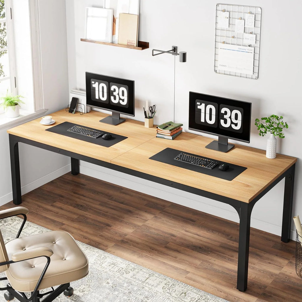 78.7 inches Extra Long Double Office Writing Desk with Adjustable Foot Pads Q6018