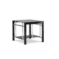 Glass Top End Table with Storage J151183