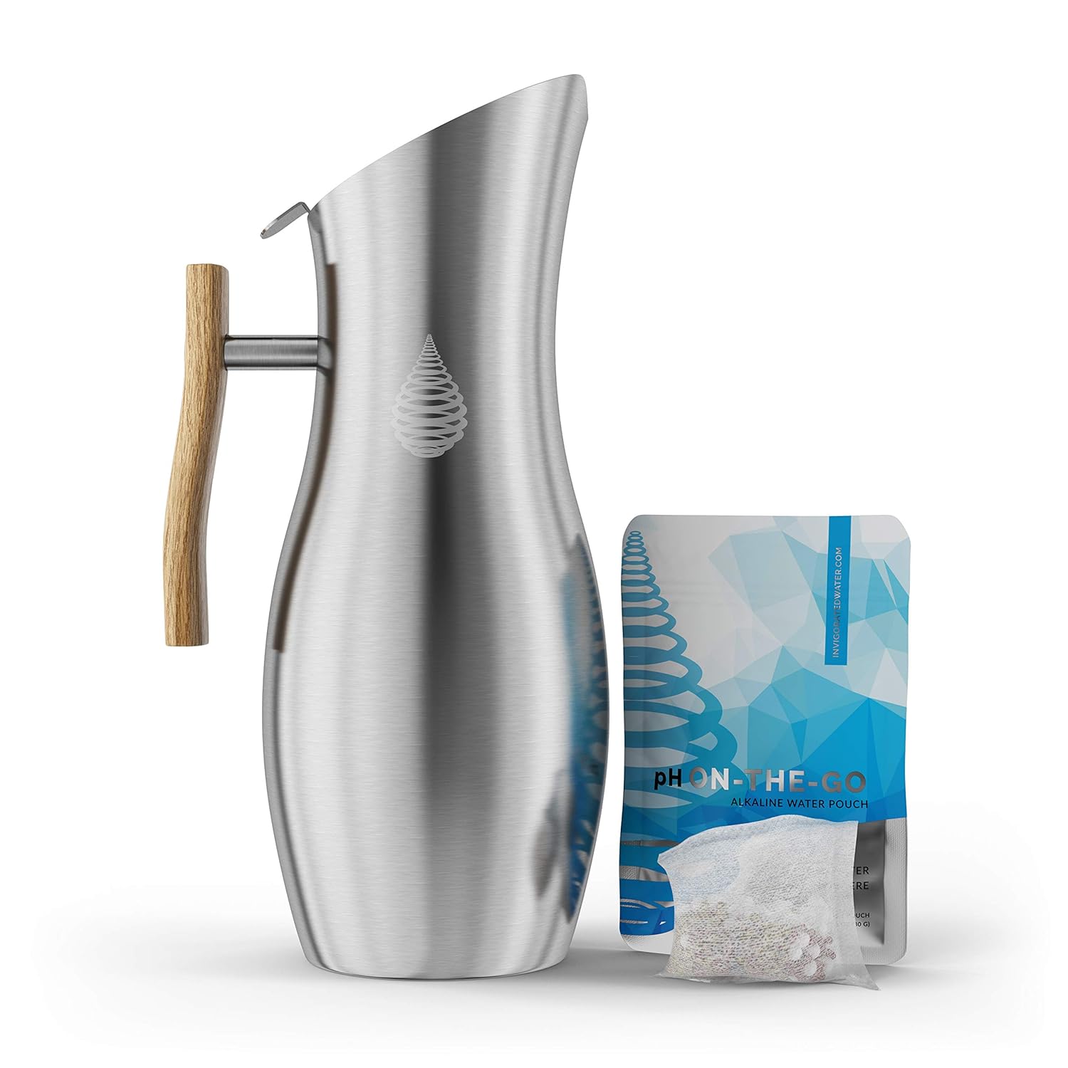 Gold Stainless Steel Alkaline Water Pitcher, 64oz 1.9L, Pack of 2 Q435