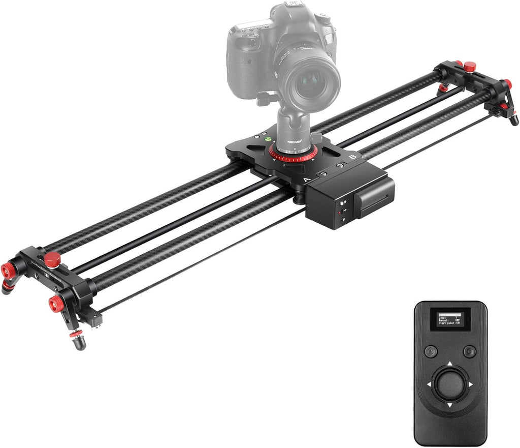 Motorized Camera Slider, 31.5-inch Carbon Fiber Track Rail, Load up to 22 lbs M1009