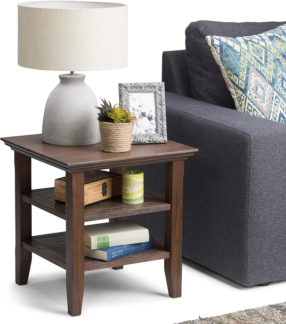 Distressed Grey End Table H54382
