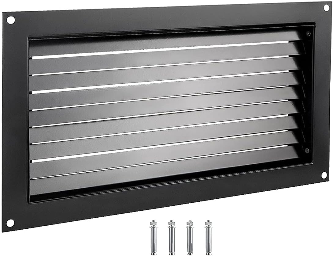 16" X 32" Black Wall Mounted Flood Vent J8257
