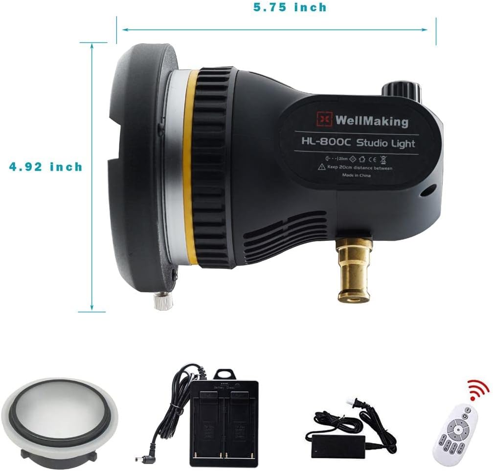 80W Portable LED COB Spotlight Video Light with Fresnel Lens Bowens Mount L443208
