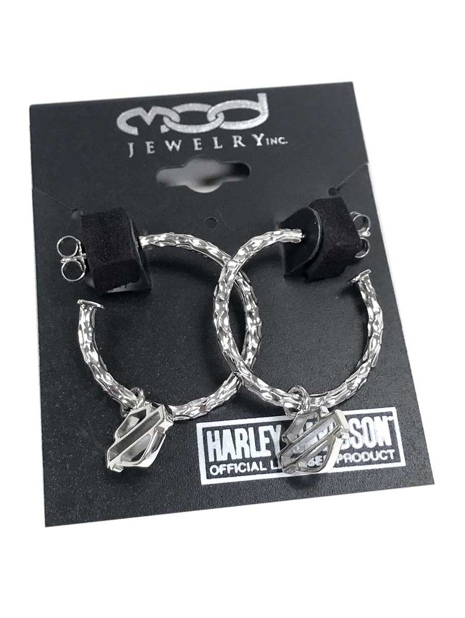 Hammered Design Hoop Earrings B8467