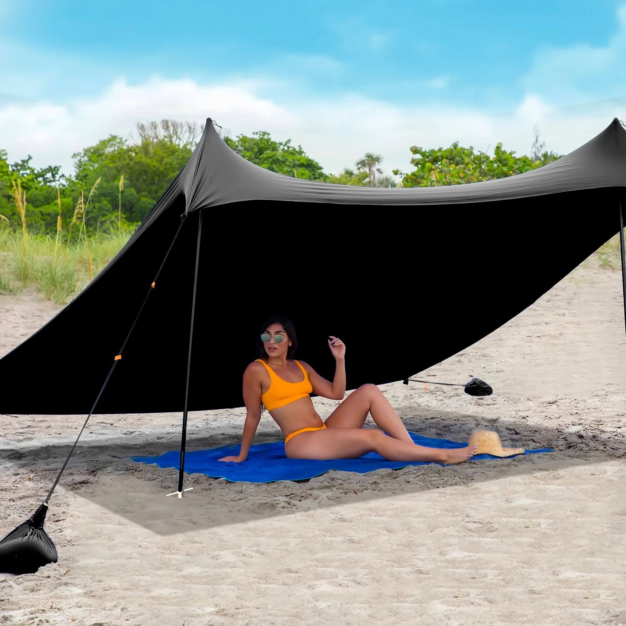 Medium Black Beach Sun Shade Canopy Tent H234296