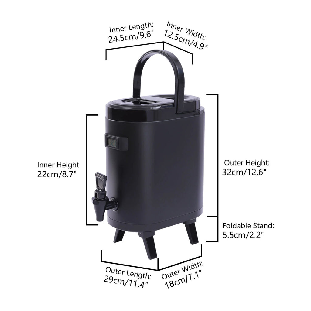 Black Insulated Beverage Dispenser with Handle F961