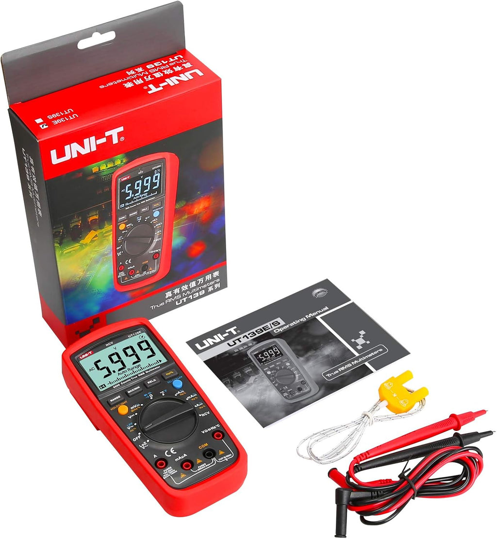 True RMS Digital Multimeter 6000 Counts AC DC Voltage Current Resistance Capacitance Frequency Temperature H884726