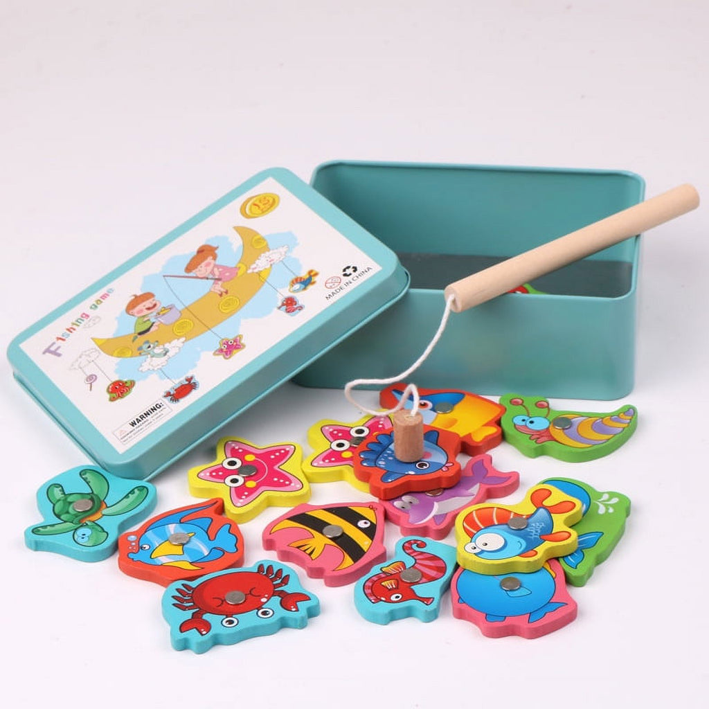 Wooden Magnetic Fishing Toy Educational Blocks H218