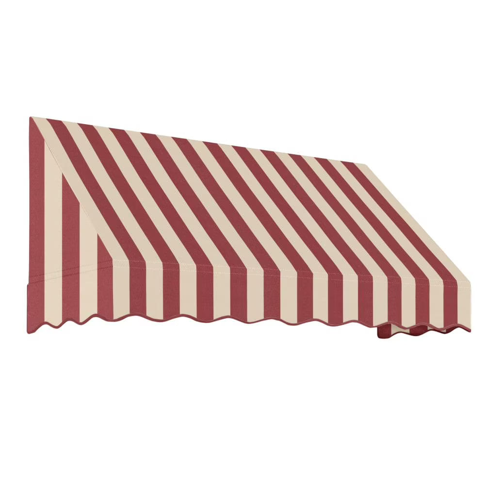 Burgundy/Tan Stripe Acrylic Fixed Awning P278