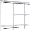White Wire Shelving Kit with Expandable Shelving and Telescoping Rods U952029