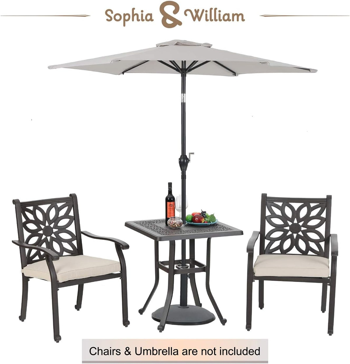 Cast Aluminum Bistro Bar Table with Umbrella Hole O3192