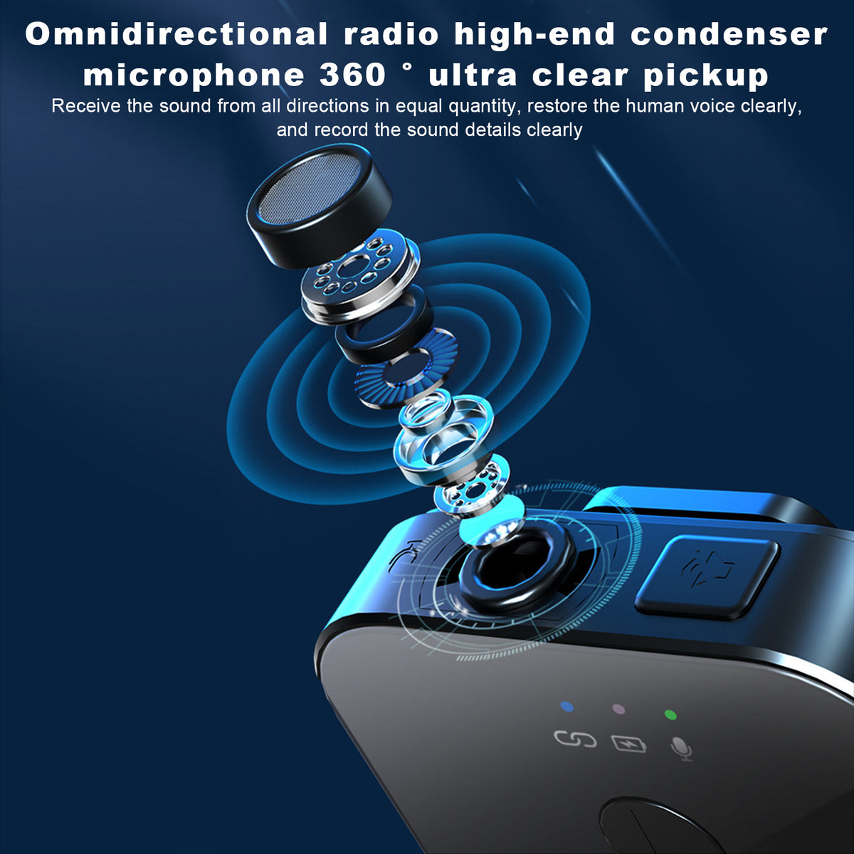 Wireless Lavalier Microphones with 20 Meter Transmission Range and 10-Hour Battery A756280