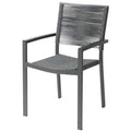 Charcoal Rope Aluminum Frame Patio Dining Arm Chair Y41276