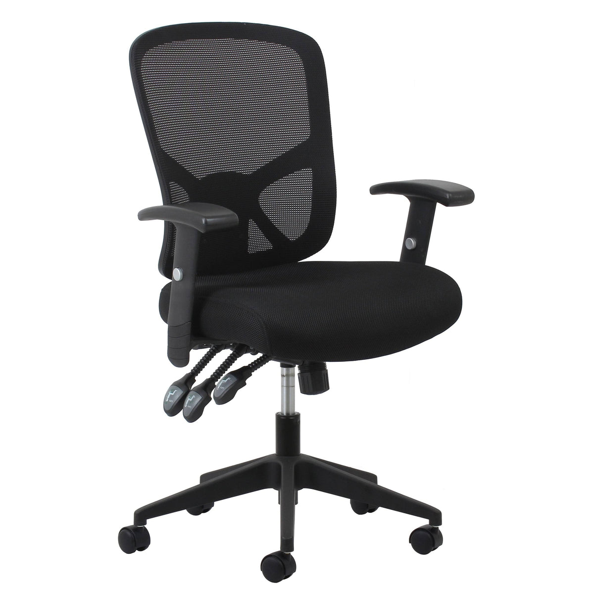 Black Mesh Ergonomic High-Back Task Chair with Arms and Lumbar Support V2795