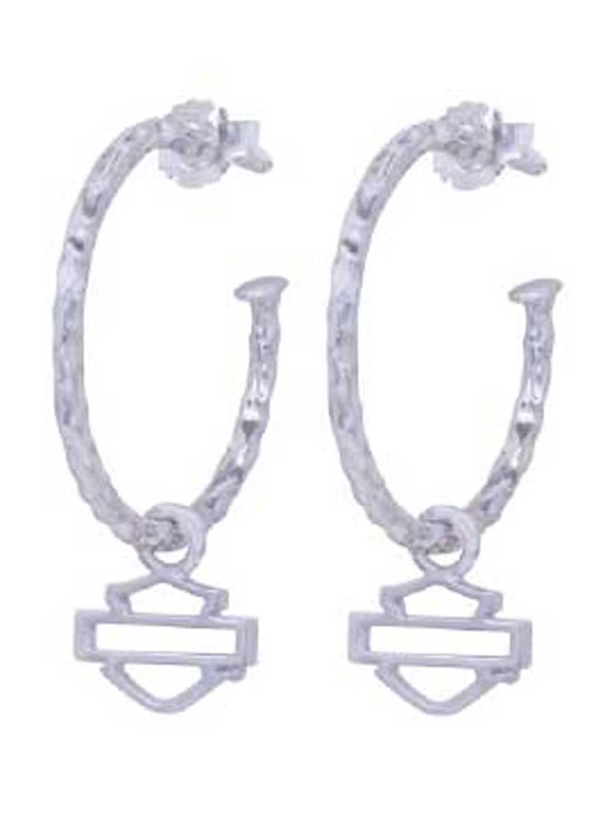 Hammered Design Hoop Earrings B8467
