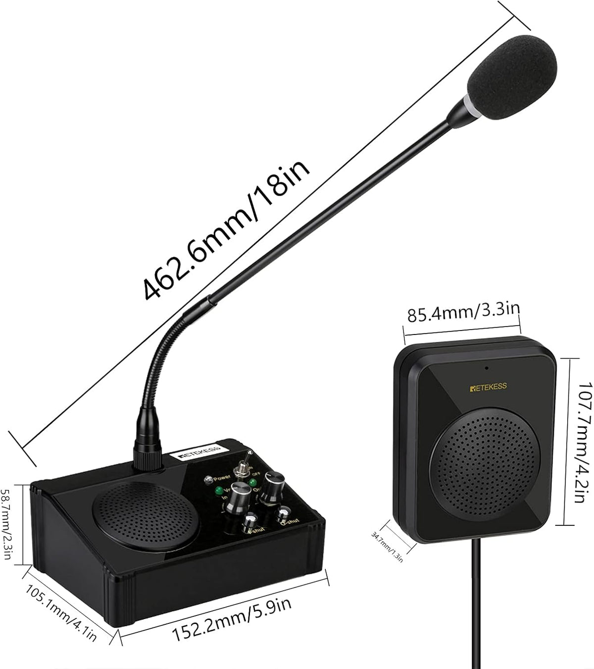 2 Way Window Intercom Speaker, Pack of 2 C741351