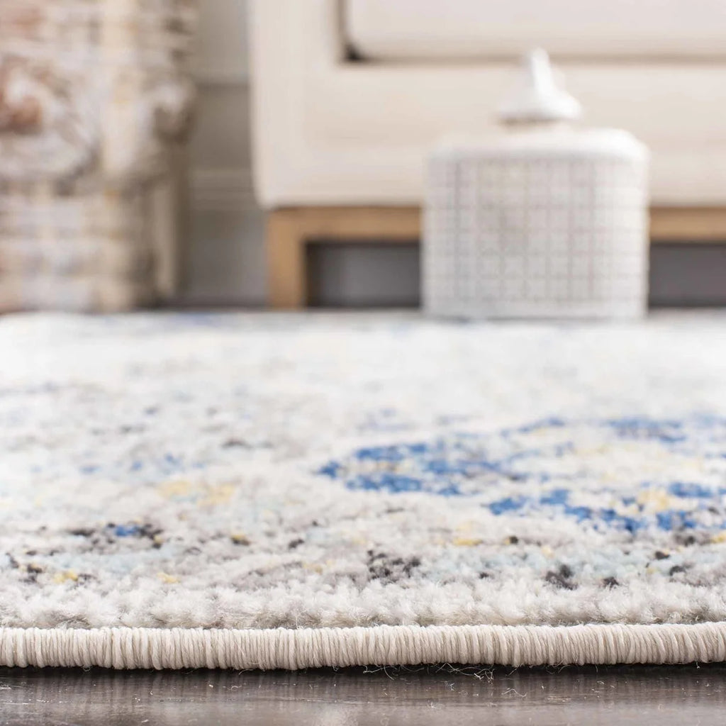 Ivory/Aqua Distressed Area Rug D77746