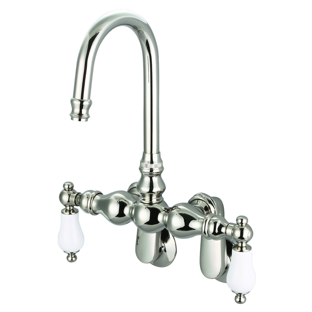Vintage Classic Adjustable Spread Wall Mount Tub Faucet with Gooseneck Spout S677