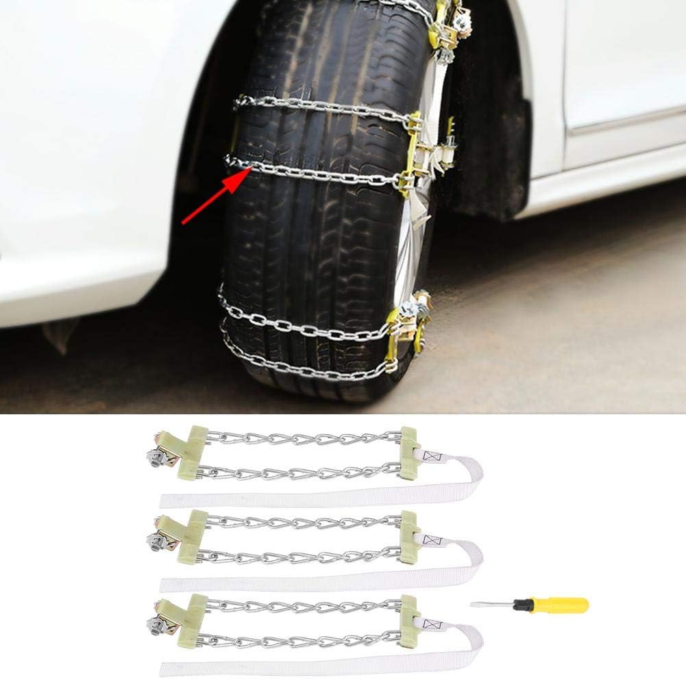 Tire Anti-skid Steel Snow Chain, Pack of 2, Medium E6281