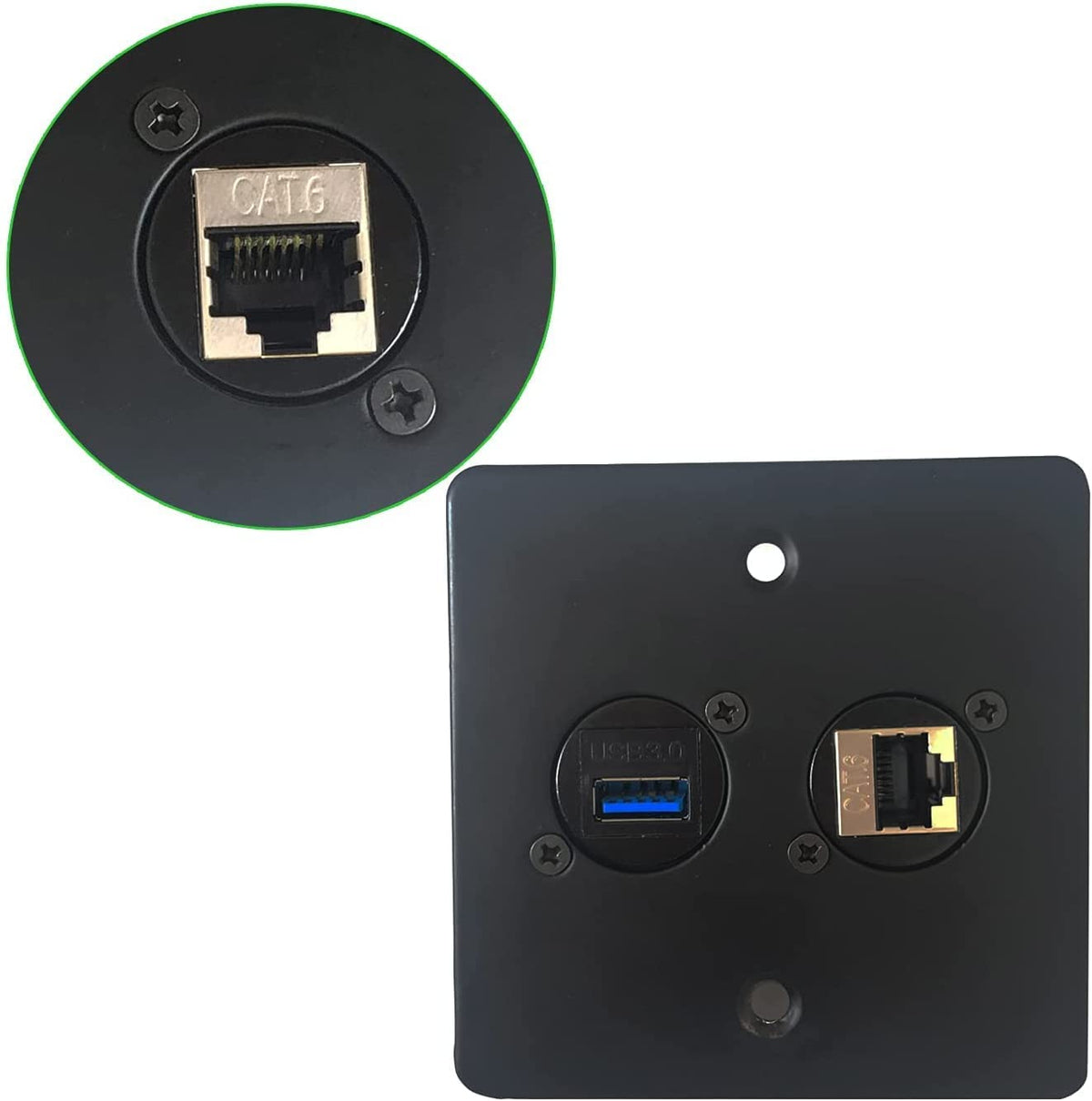 RJ45 Socket Panel Mount Connector, CAT6/CAT5E/CAT5 Female to Female LAN Adapter V3483