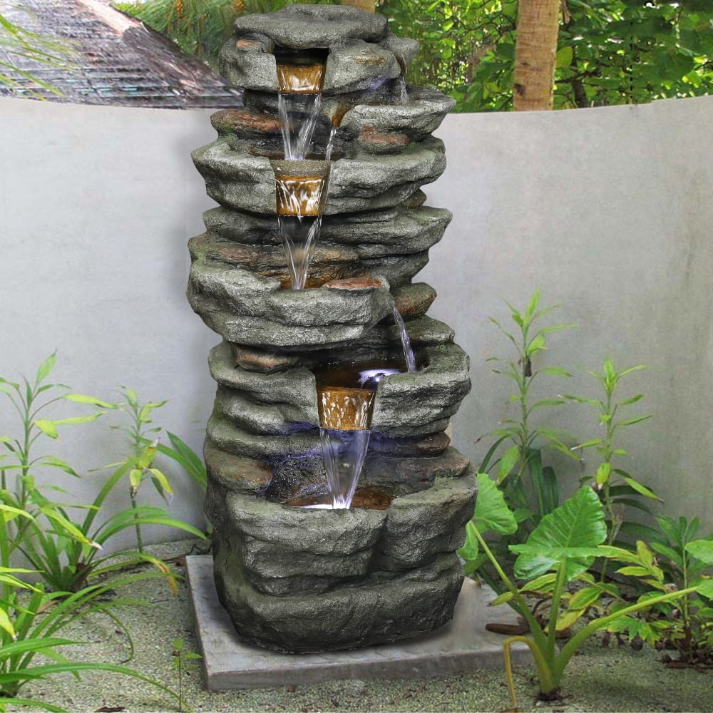 Rock Water Fountain with Led Lights B587