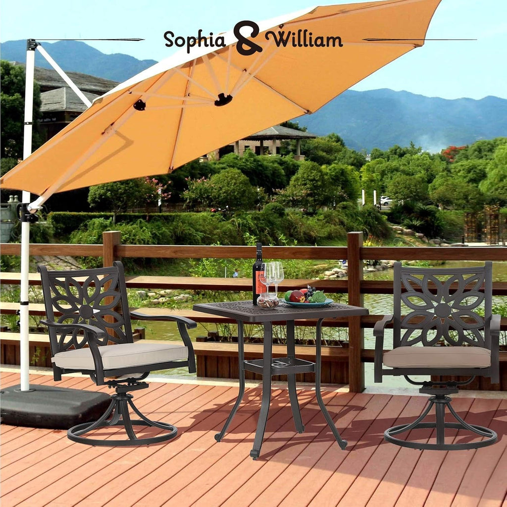Cast Aluminum Bistro Bar Table with Umbrella Hole O3192