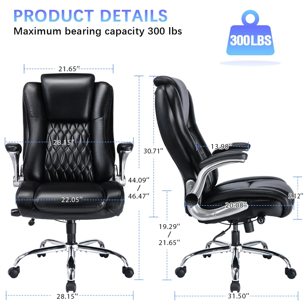 Ergonomic Office Chair with Flip-up Armrests, Black N243