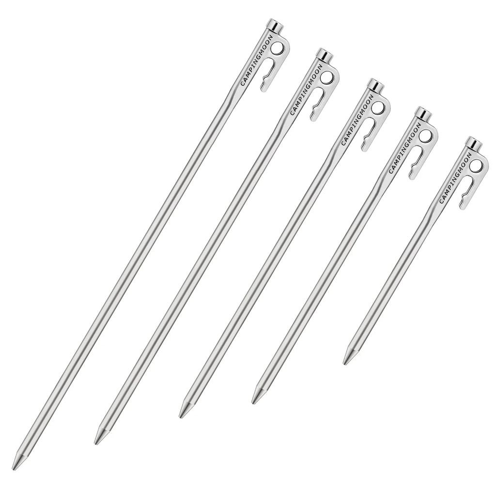 Heavy Duty Steel Tent Stakes Pegs with Hook and Hole Design W984
