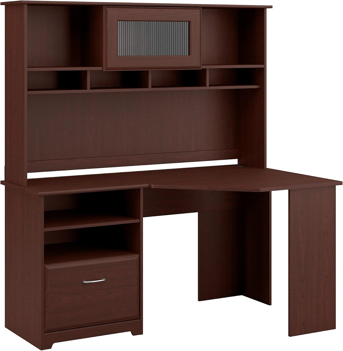 White Corner Desk with Hutch U9014