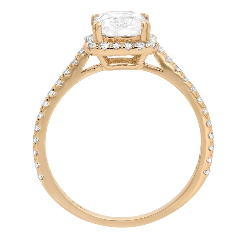 14K Yellow Gold Halo Engagement Ring A107790