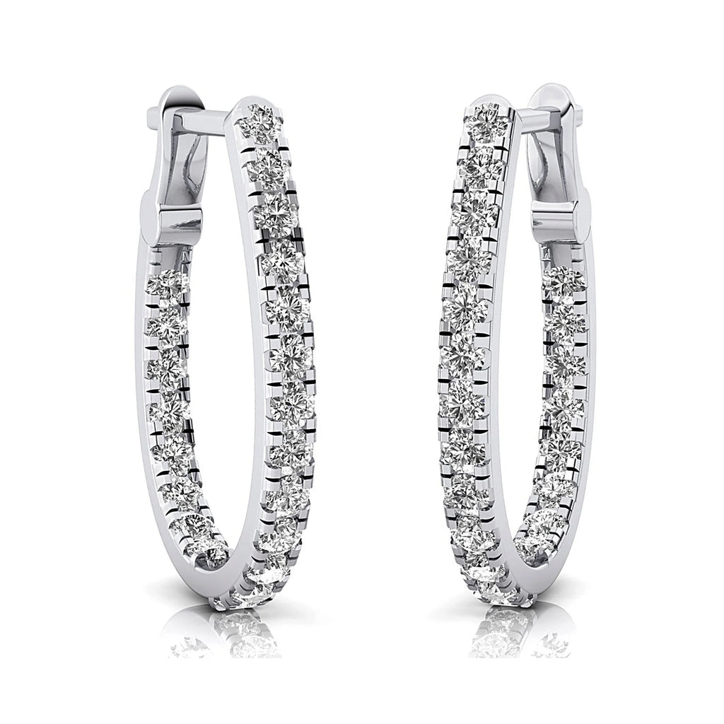 14k Rose Gold Diamond Huggie Earring N3571