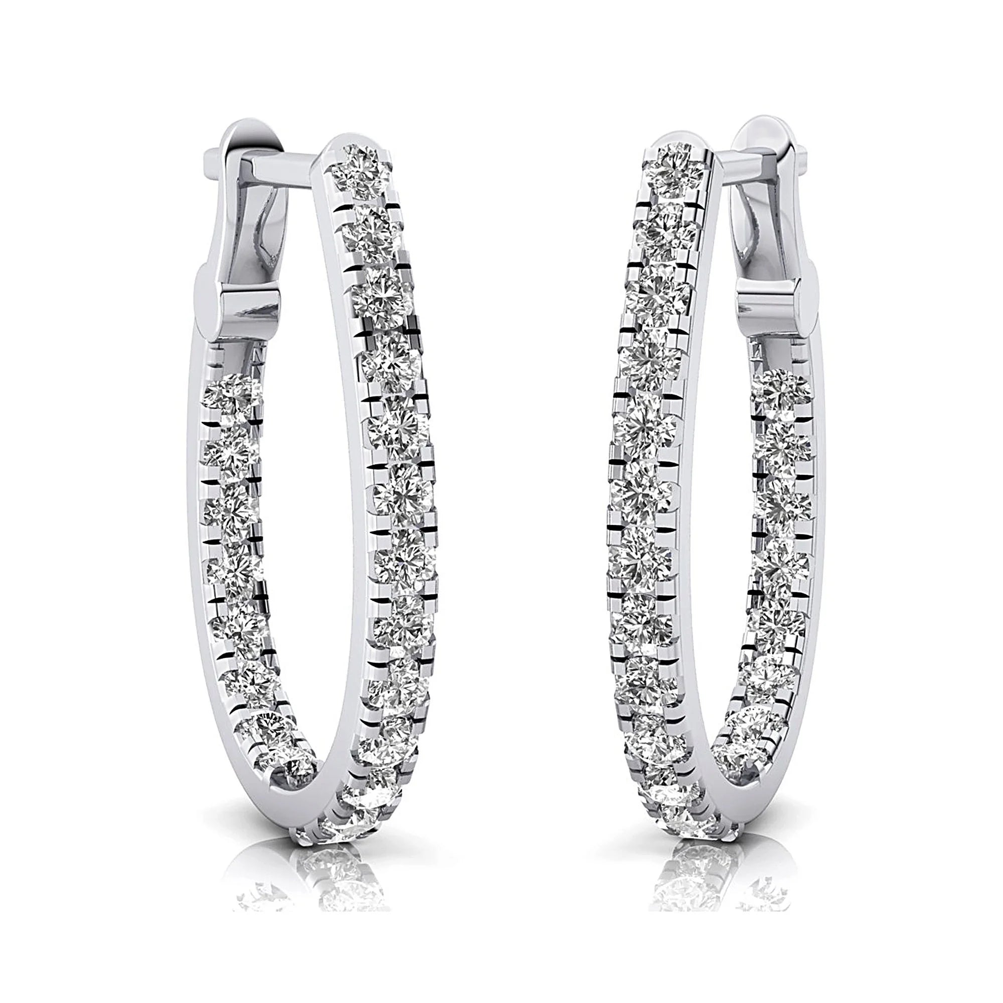 14k Rose Gold Diamond Huggie Earring N3571