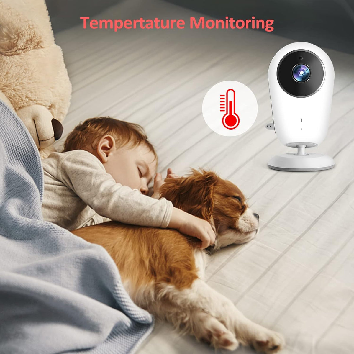 Video Baby Monitor with Camera and Audio, 4.3 inch IPS Screen, Night Vision C300