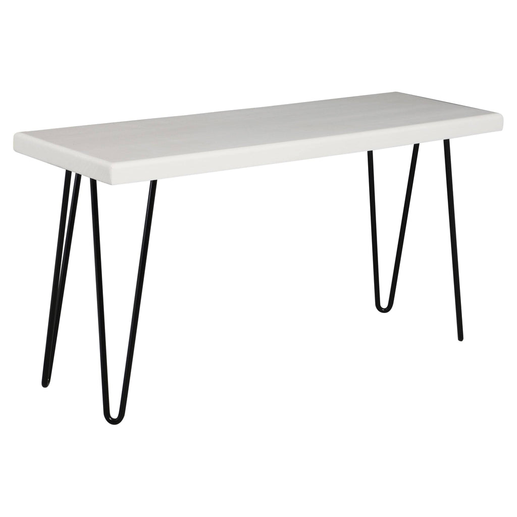 Rustic White Wood Bench A13598
