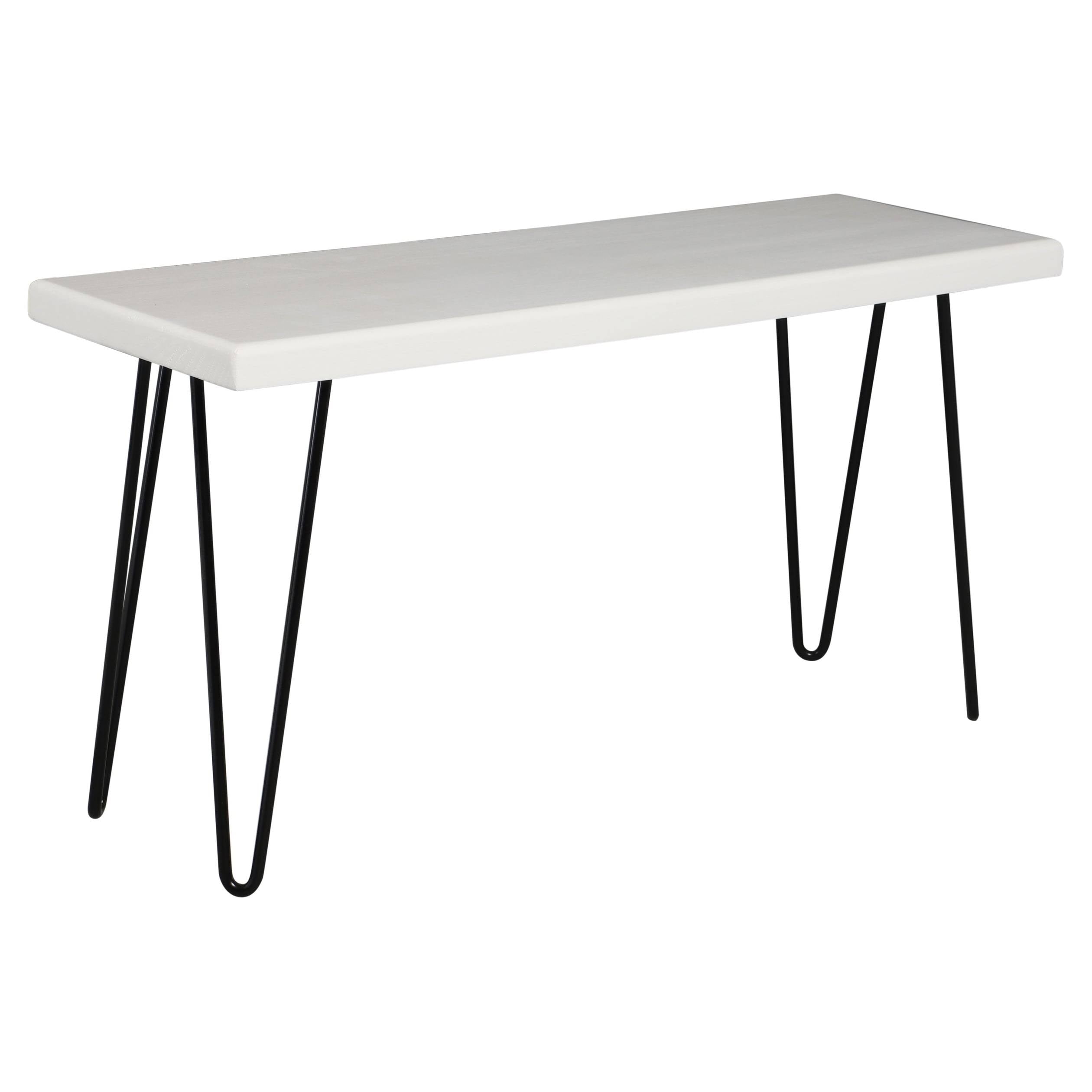 Rustic White Wood Bench A13598