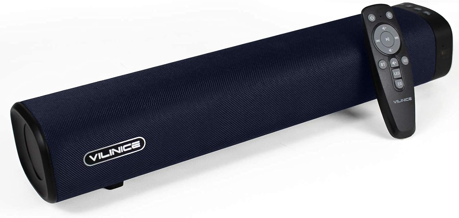 Sound Bar with Wireless Bluetooth 5.0, Optical/Aux/USB/RCA Connection, Remote Control, Wall Mountable Pack of 2 K108631