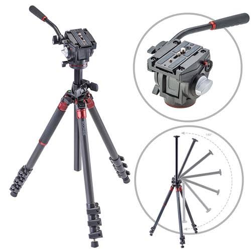 Carbon Fiber Tripod with Fluid Video Head B3044