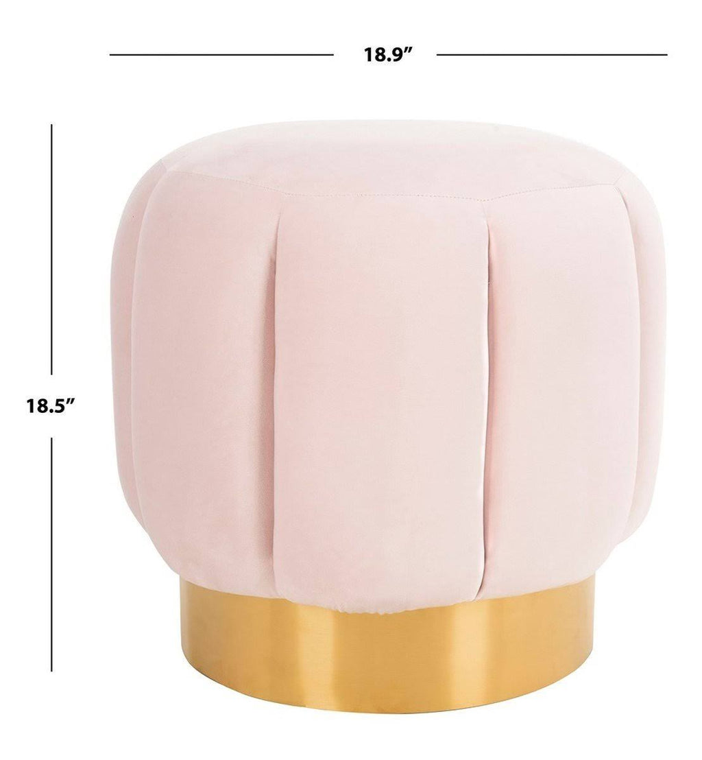 Seafoam Channel Tufted Ottoman K10246