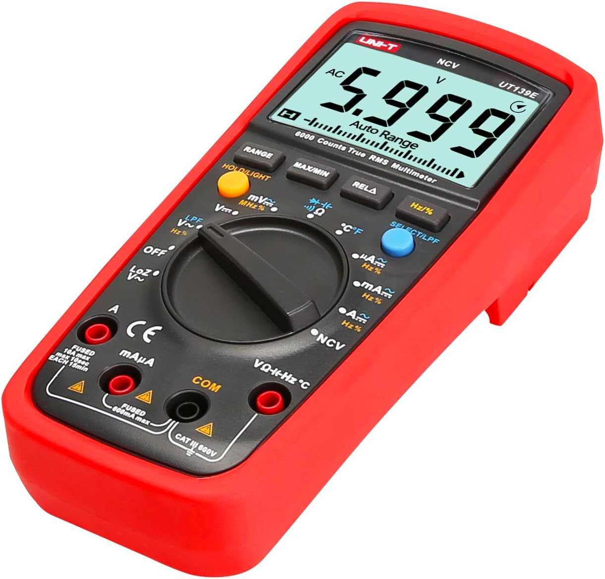 True RMS Digital Multimeter 6000 Counts AC DC Voltage Current Resistance Capacitance Frequency Temperature H884726