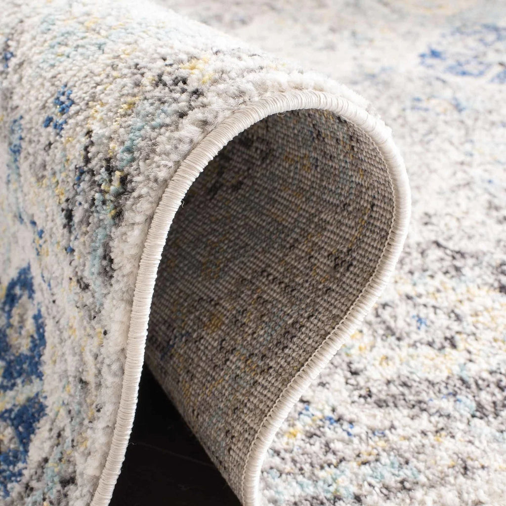 Ivory/Aqua Distressed Area Rug D77746