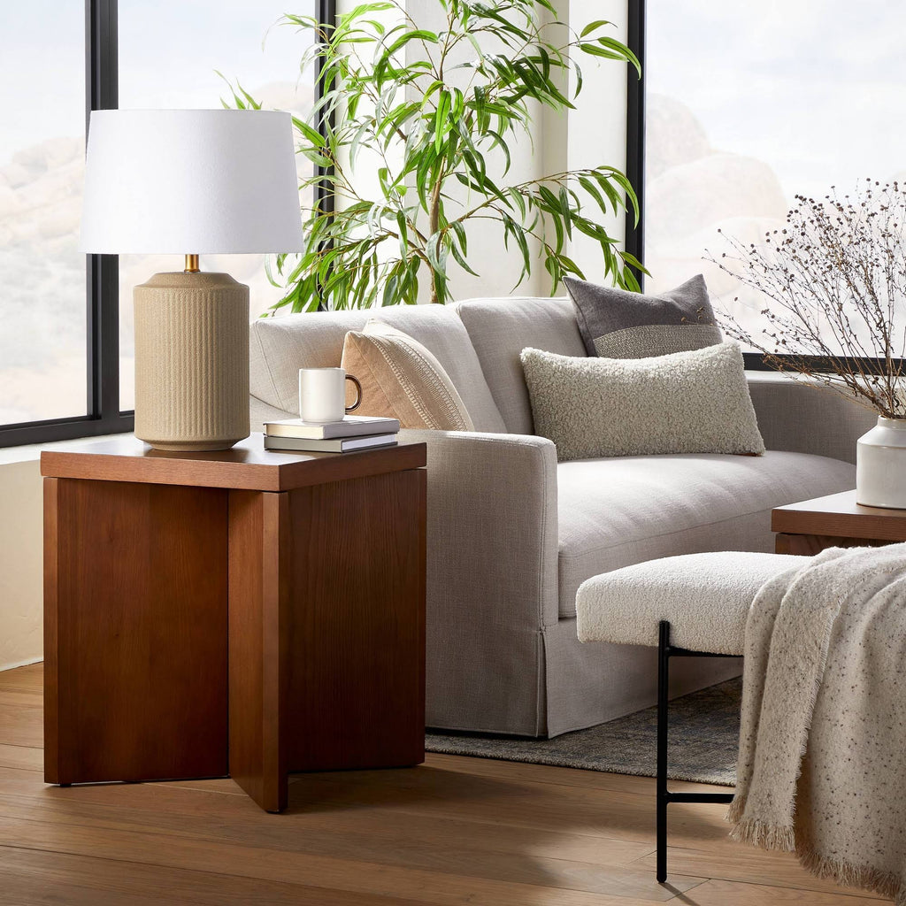 Square Wooden Accent Table Brown I409