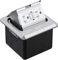 Pop Up Floor Outlet Covers Box, 20A Duplex Receptacle, Aluminum alloy, Silver Pack of 2 A275