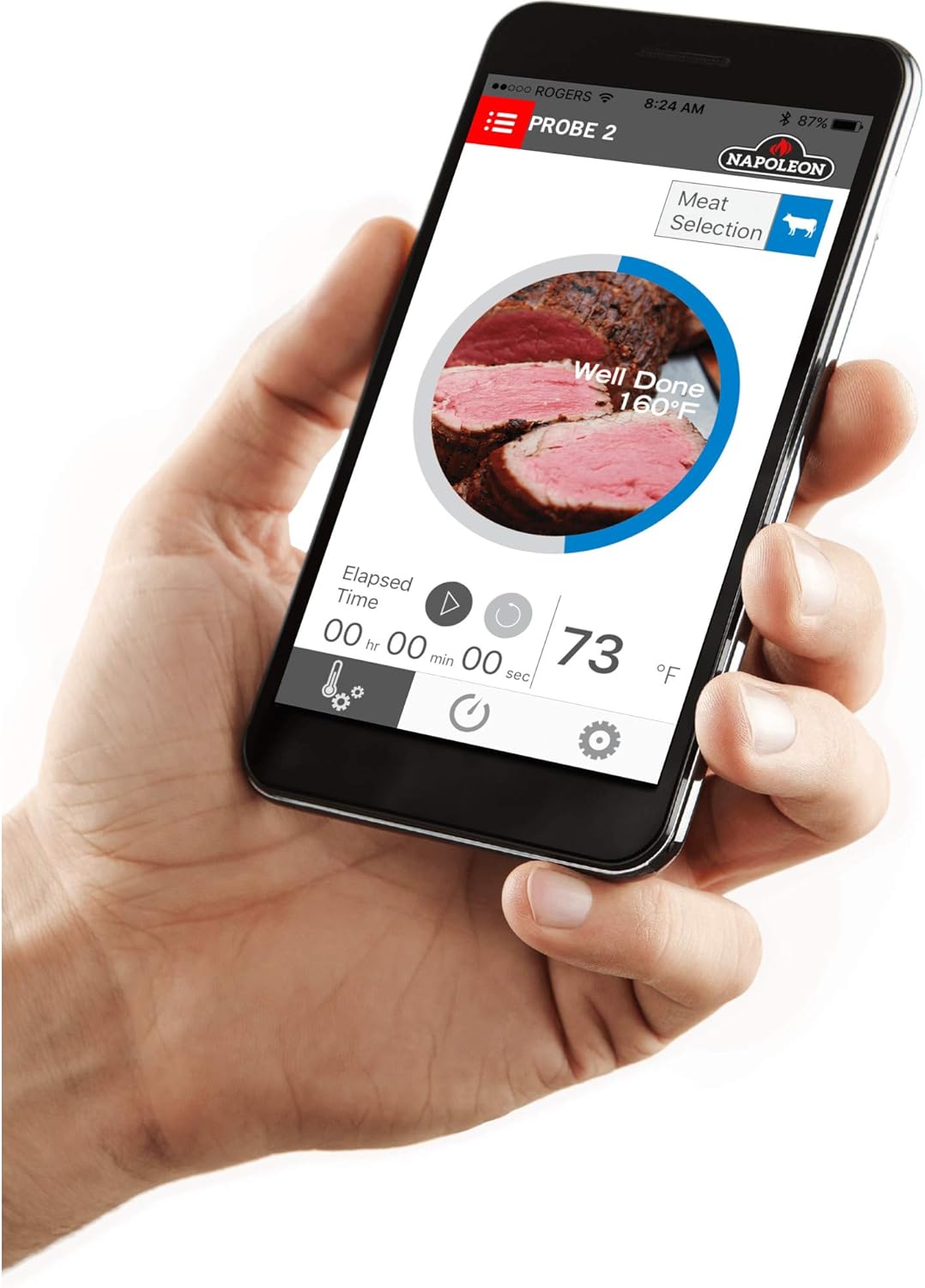 Black and Grey Bluetooth Grill Thermometer R51824