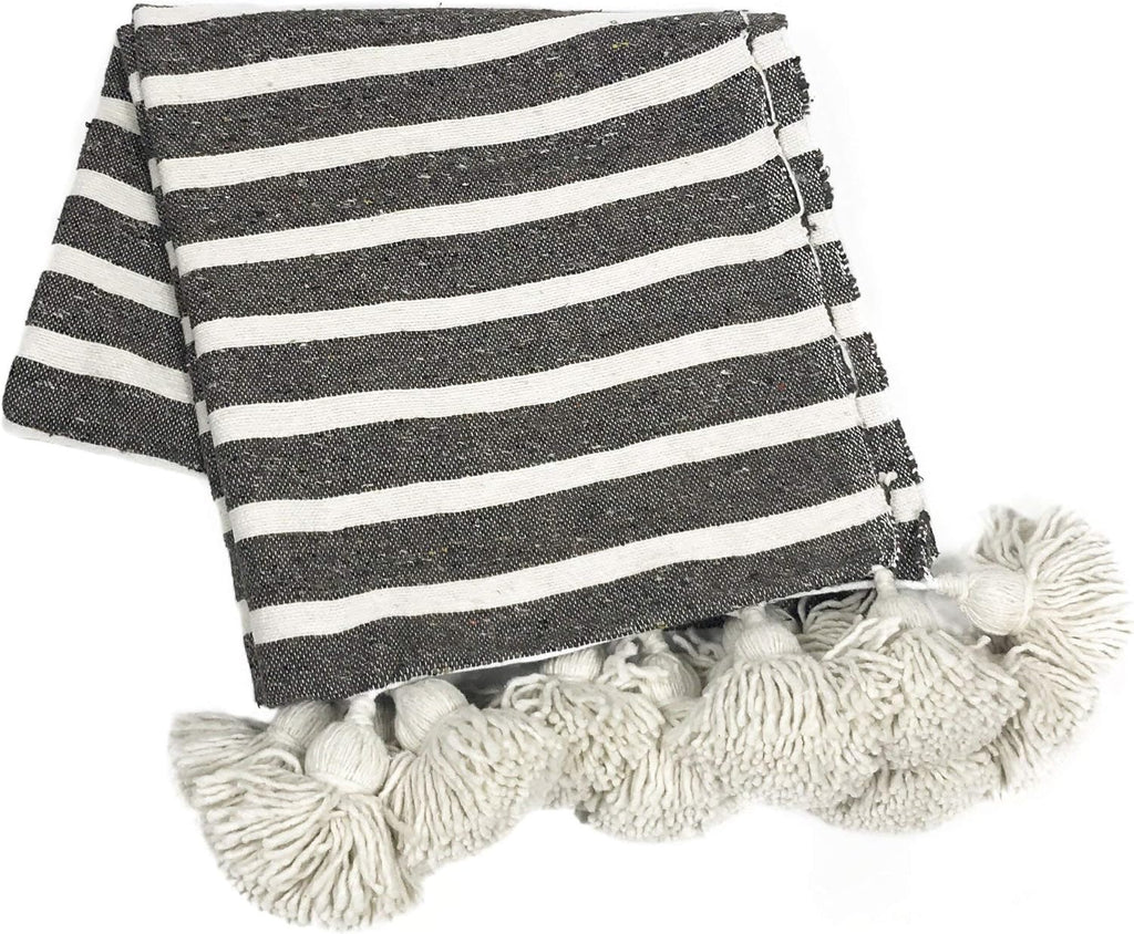 Pom Pom Tassel Throw Blanket 59x59 G929