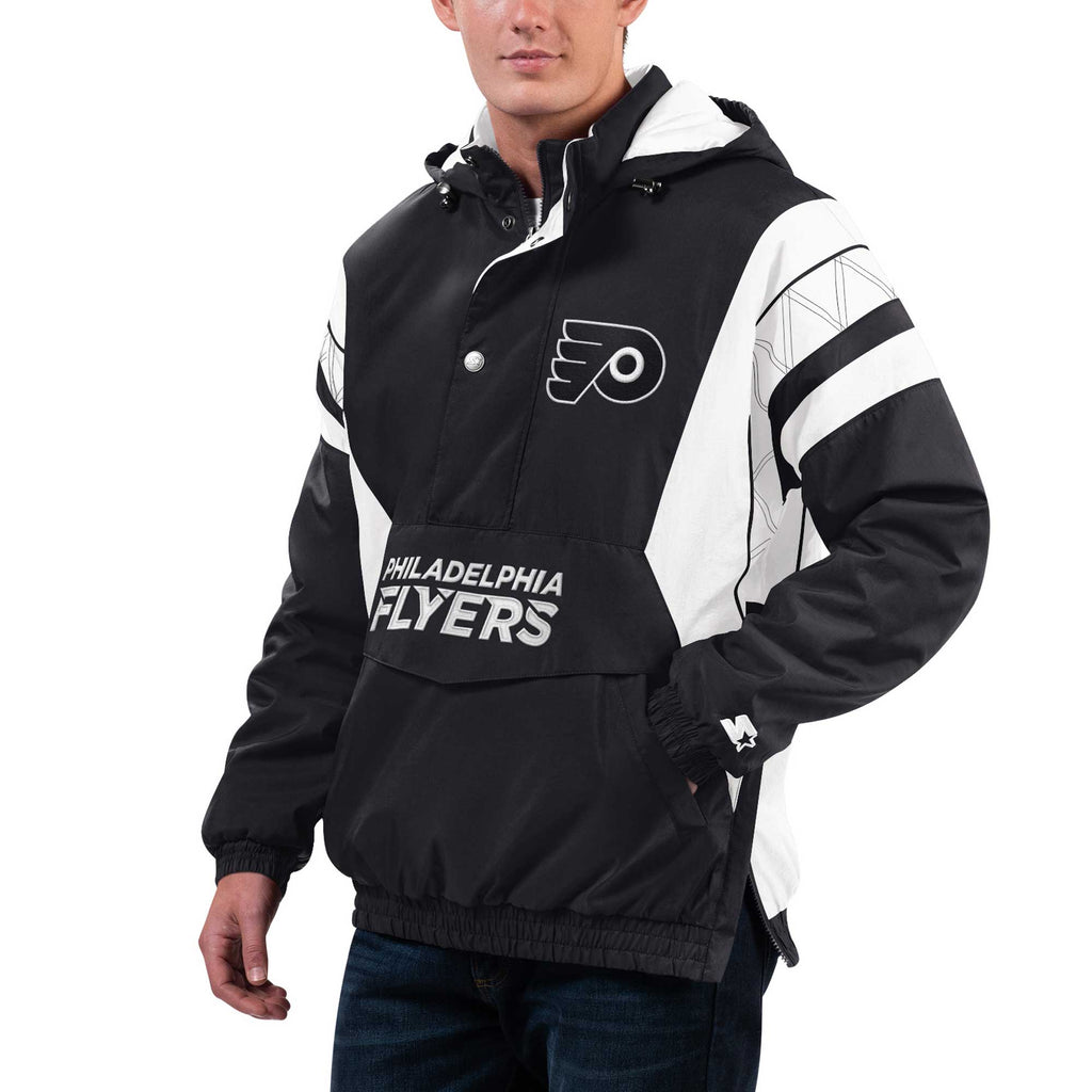 Black Philadelphia Flyers Half-Zip Hoodie Jacket Q572