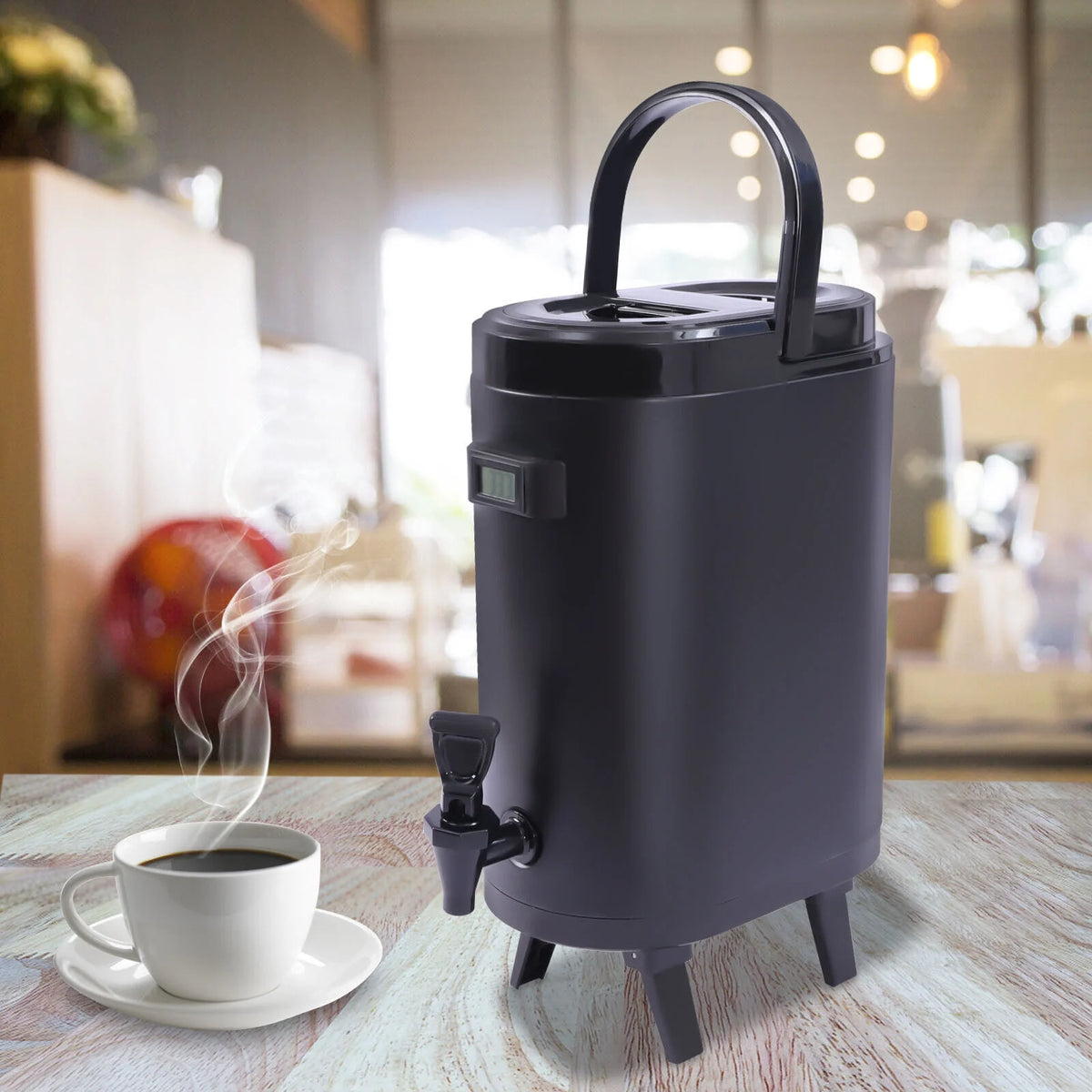 Black Insulated Beverage Dispenser with Handle F961