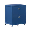 Navy Rolling File Cabinet W8236
