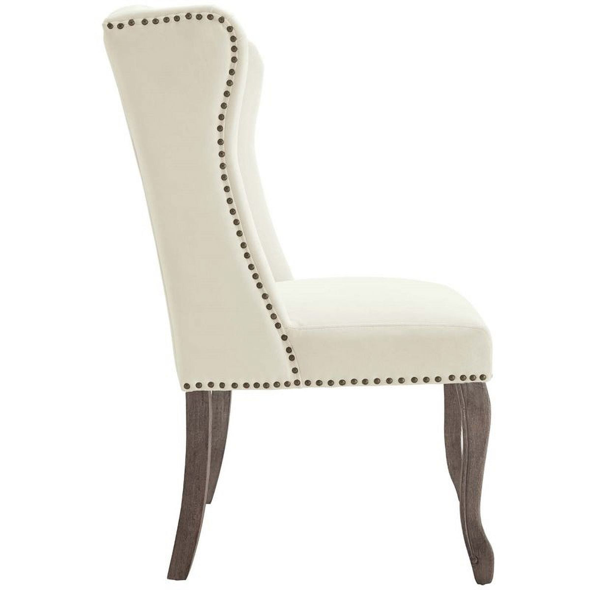 Ivory Velvet Tufted Accent Chair (Set of 2) I357453