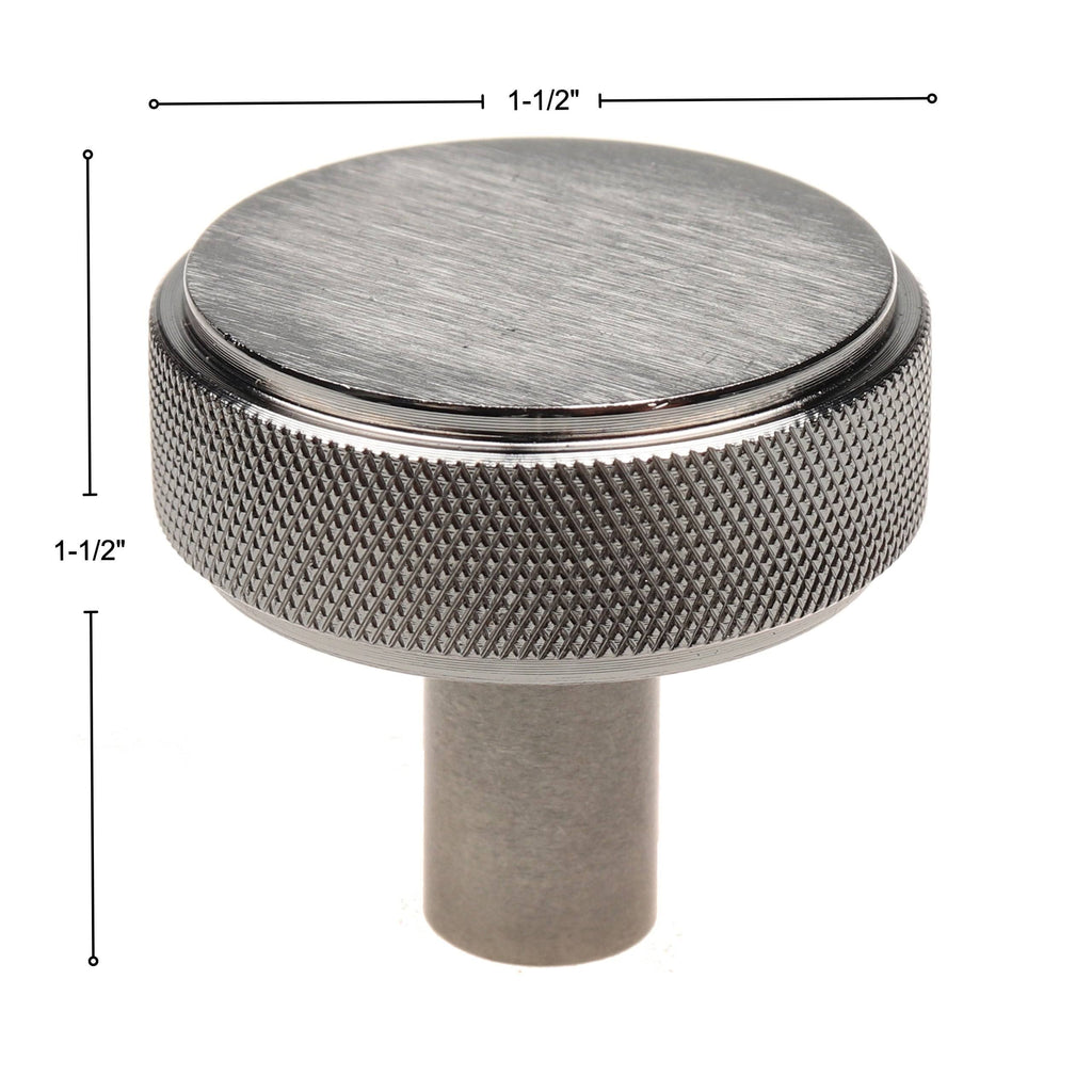 1-1/2 in. Solid Round Knurled Cabinet Knob, Satin Nickel, Pack of 10 Y433944