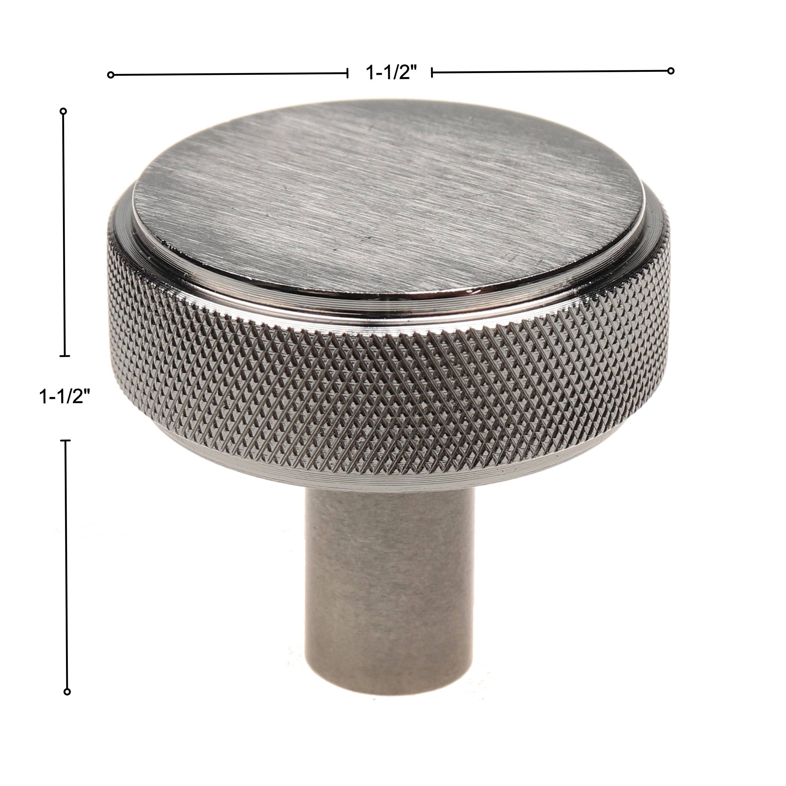 1-1/2 in. Solid Round Knurled Cabinet Knob, Satin Nickel, Pack of 10 Y433944